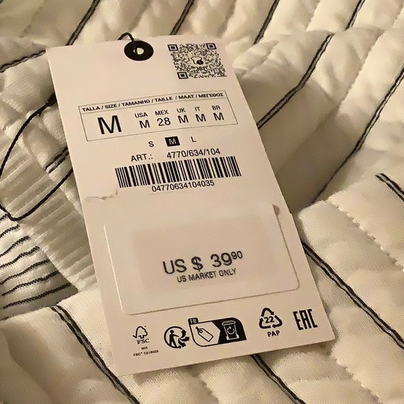 Zara Oversized Striped Quilted Sweater Size M NWT - Picture 12 of 16